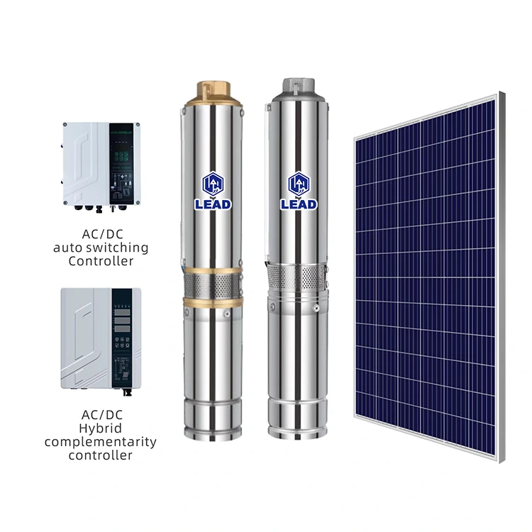 SD Deep Well Solar Submersible Pumps AC DC تعمل بالطاقة